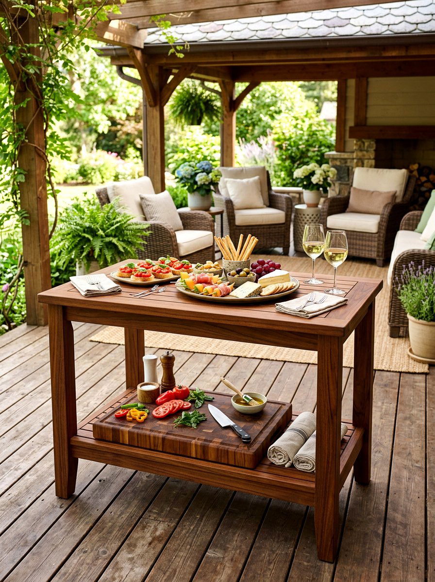 Two Tier Prep Table - 30 outdoor prep station ideas