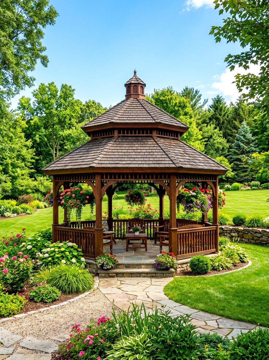 Two Tier Roof Gazebo - 30 wooden gazebo ideas