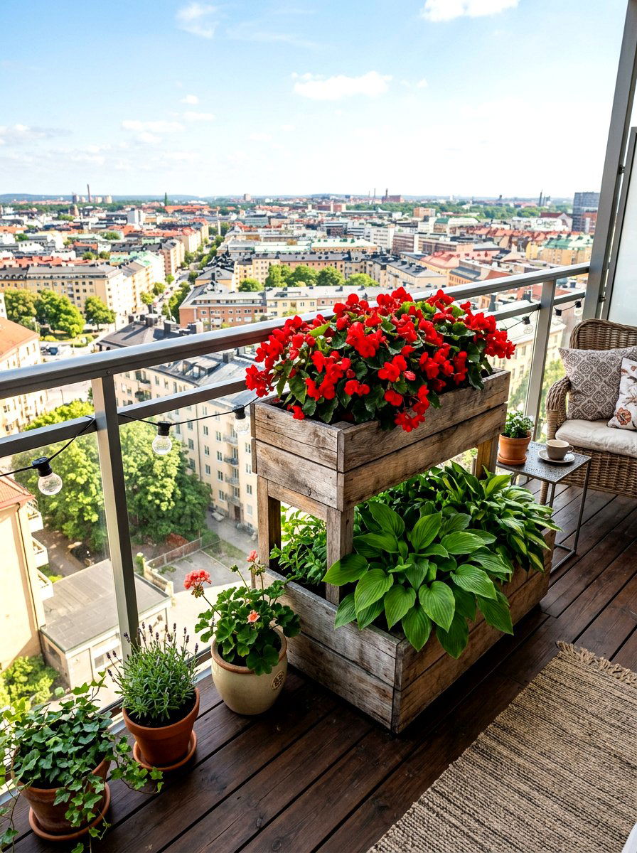 Two Tier Wooden Planter - 30 wooden planter ideas