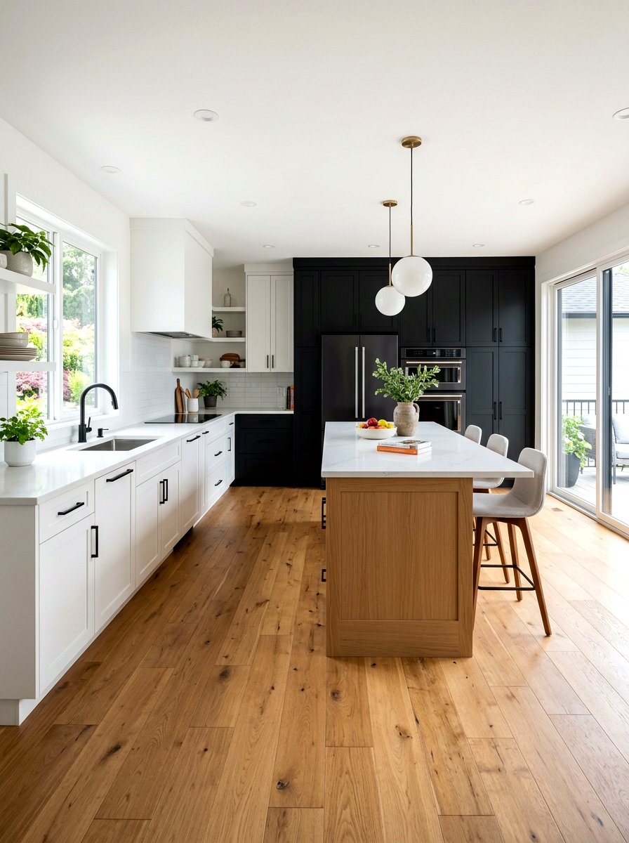 Two Tone Black White Cabinets - 30 black and white kitchen ideas