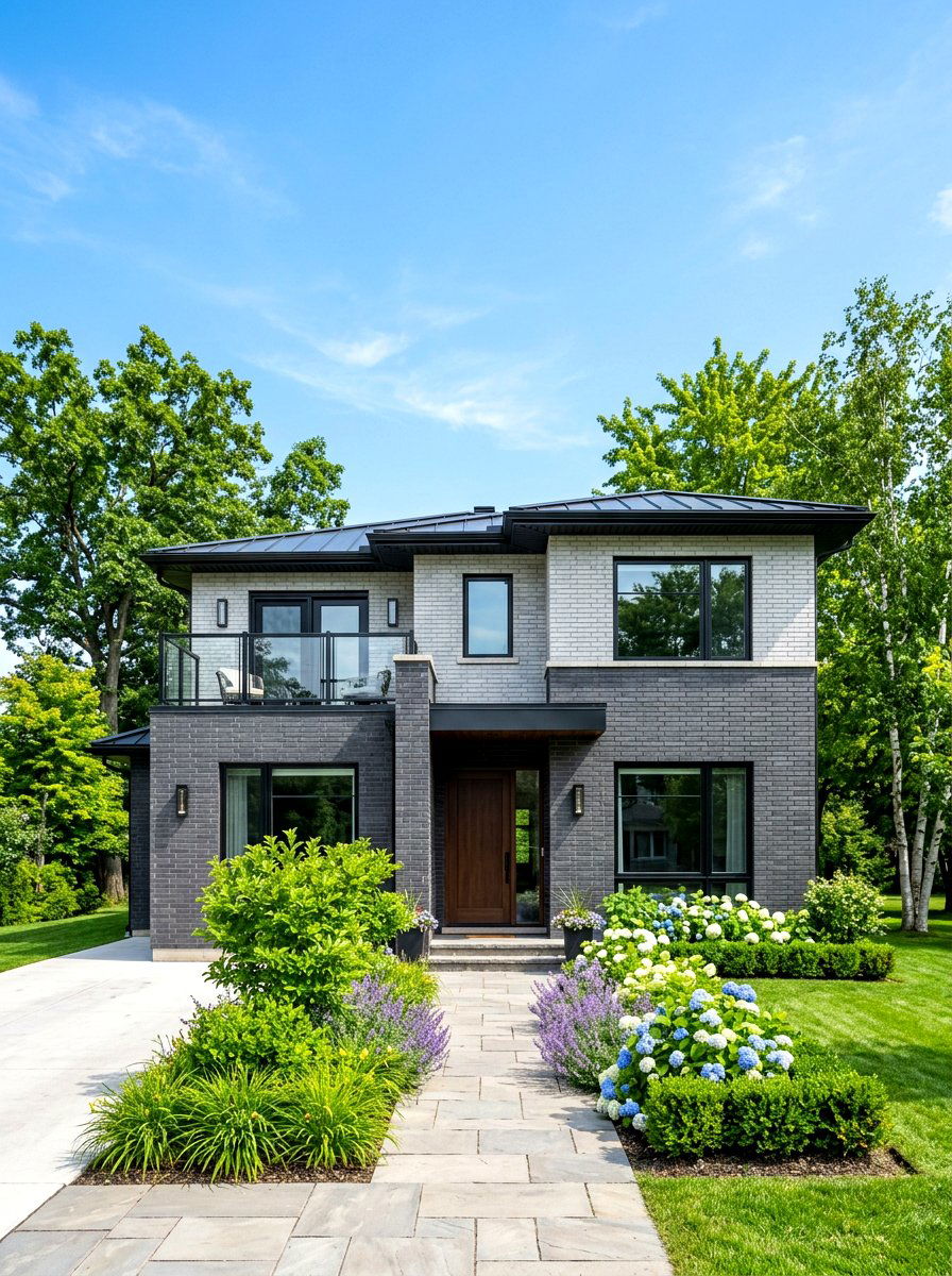 Two Tone Brick House - 30 brick house exterior ideas