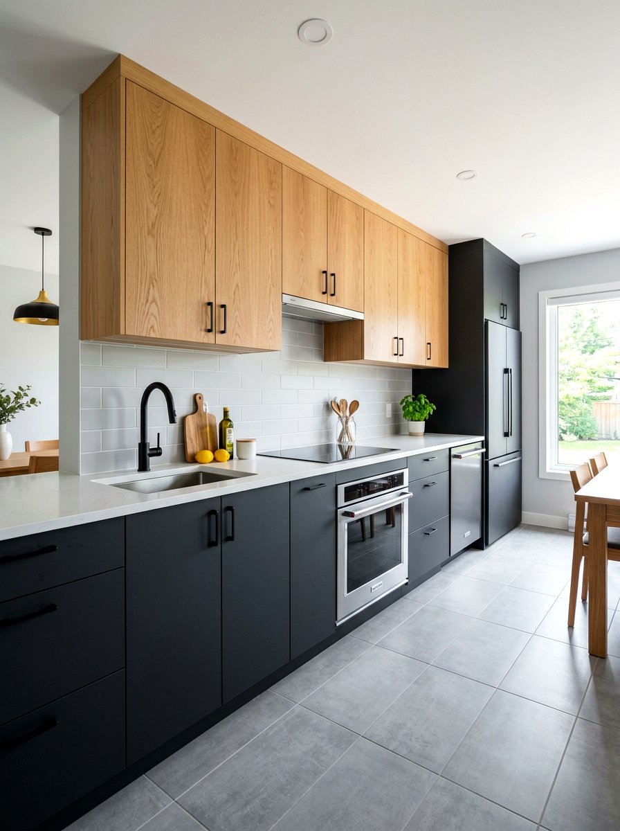 Two Tone Cabinetry Kitchen - 30 one wall kitchen ideas