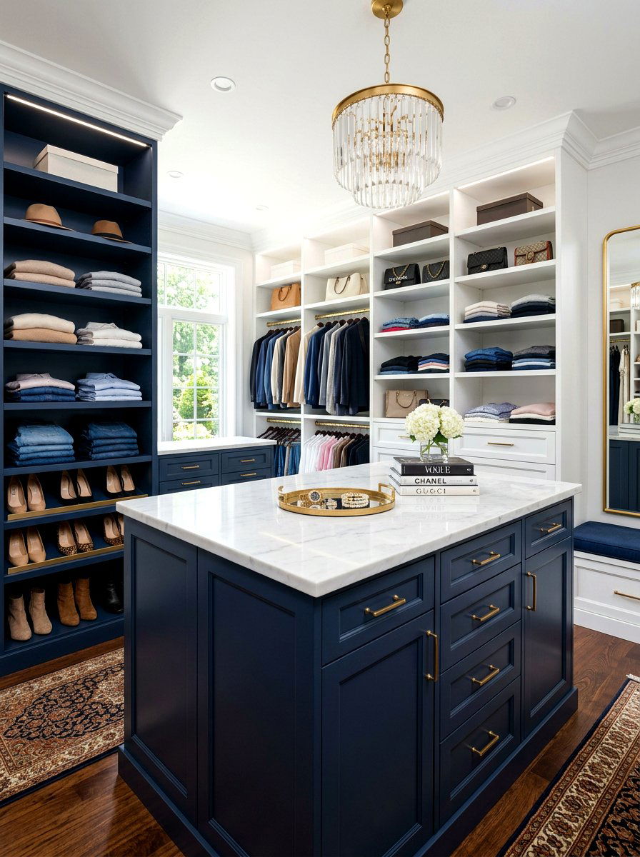 Two Tone Closet Island - 30 closet island ideas