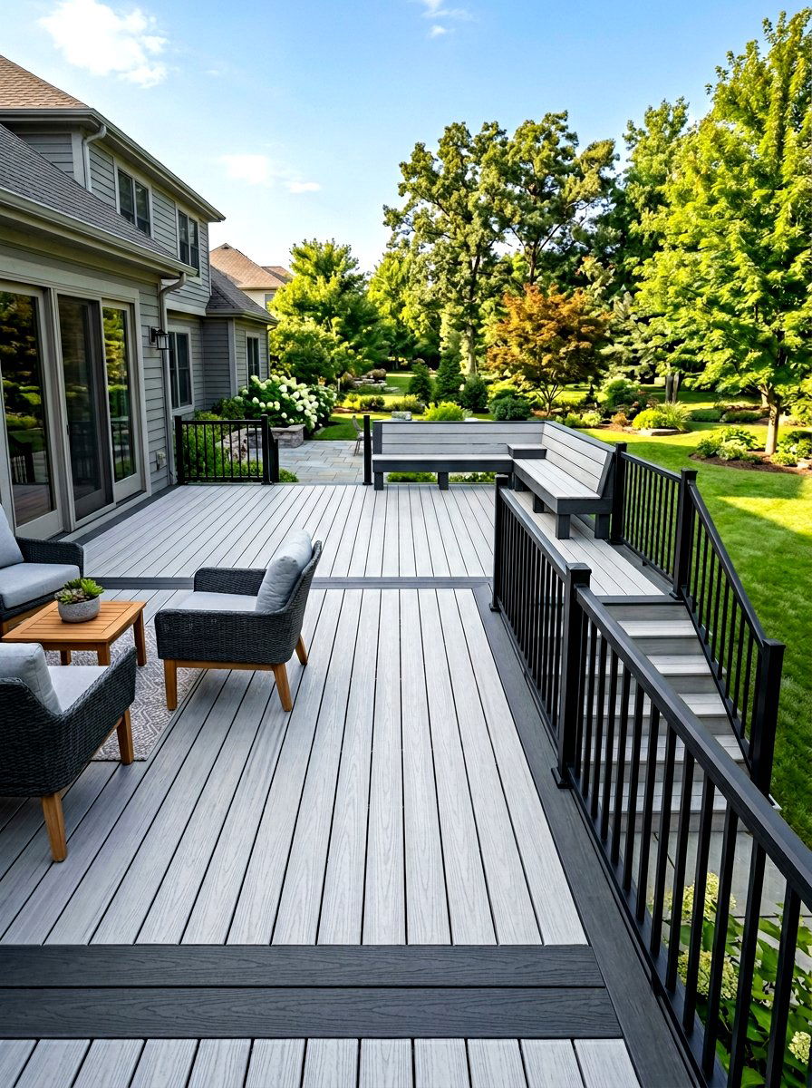 Two Tone Composite Decking - 30 composite deck color ideas