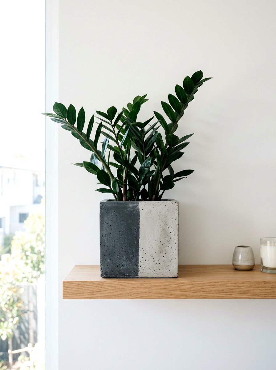 Two Tone Concrete Pot - 30 concrete planter ideas