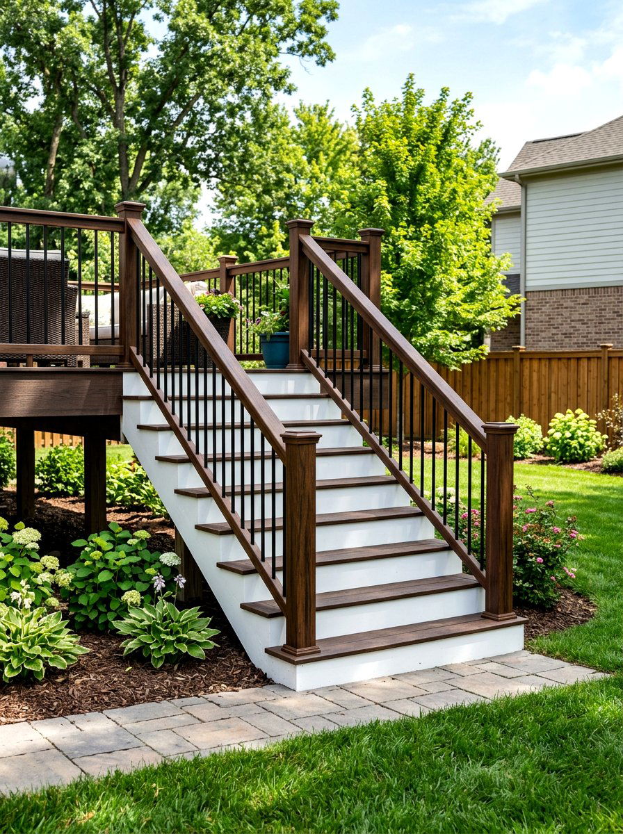 Two Tone Deck Stairs - 30 deck stair ideas