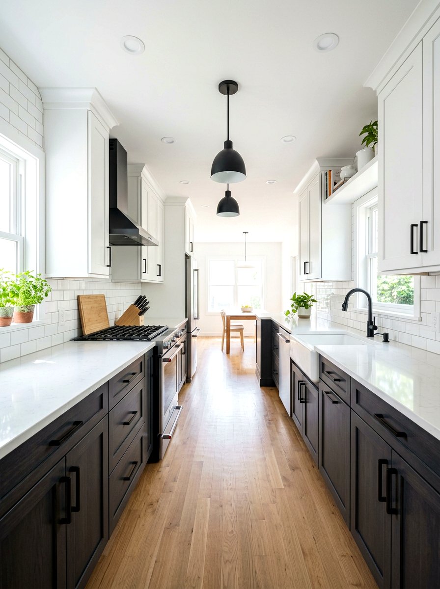 Two Tone Galley Kitchen - 30 galley kitchen ideas