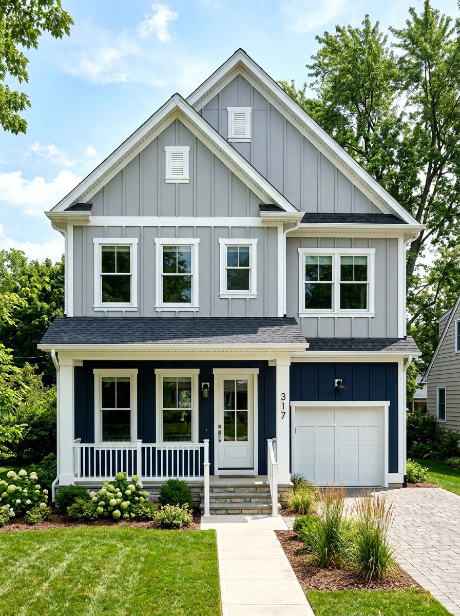 Two Tone House Siding - 30 board and batten exterior ideas