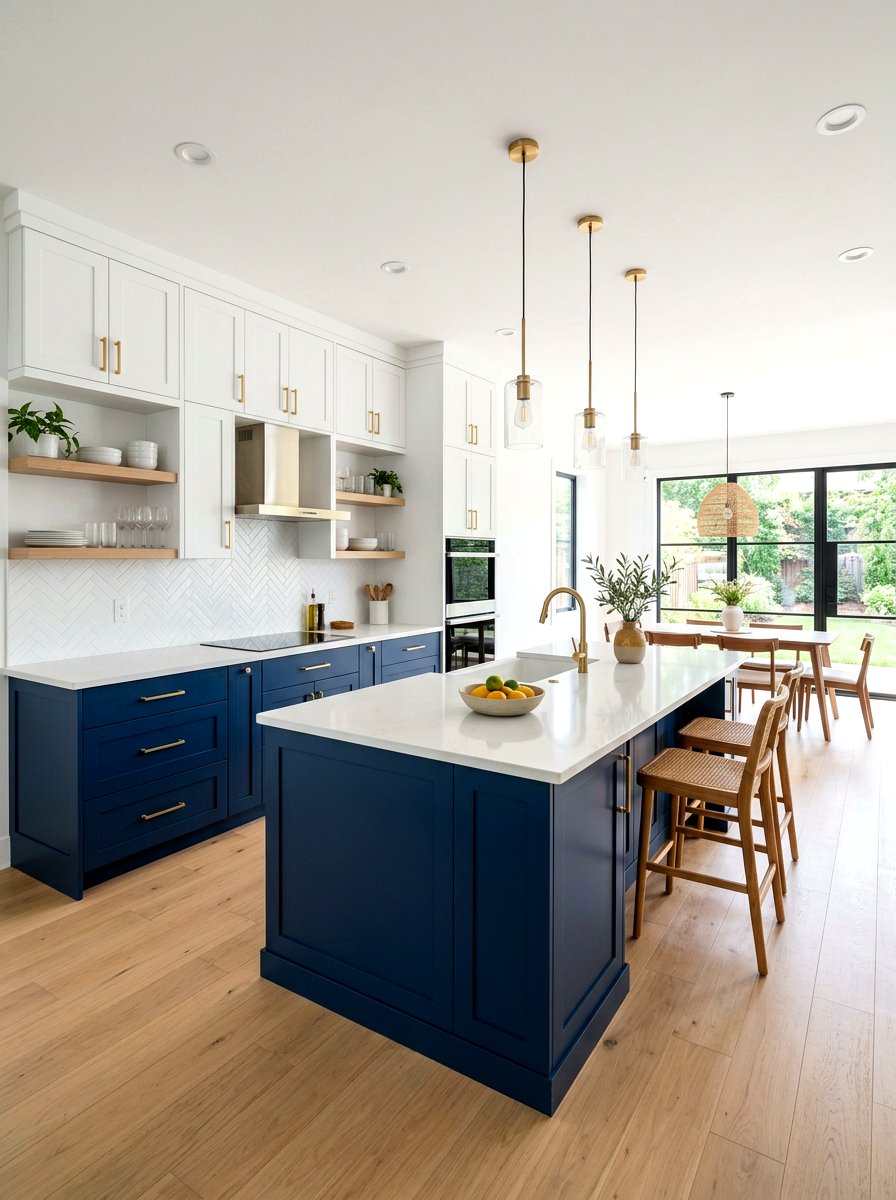 Two Tone Kitchen Cabinets - 30 painted kitchen cabinet ideas