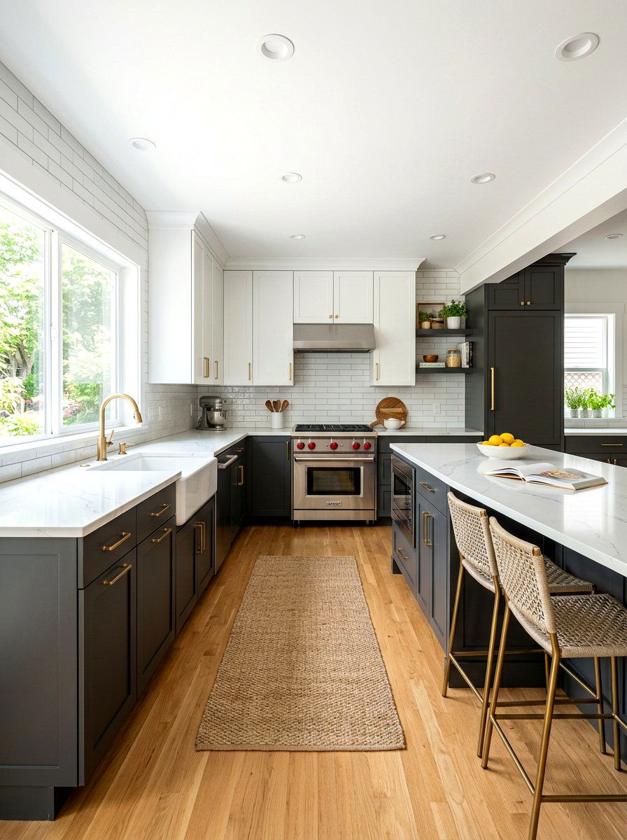 Two Tone Kitchen Cabinets - 30 tiny galley kitchen ideas