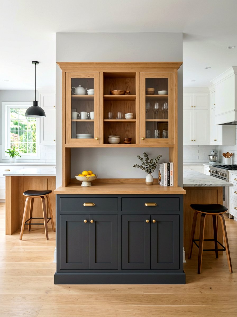 Two Tone Kitchen Hutch - 30 hutch kitchen storage ideas
