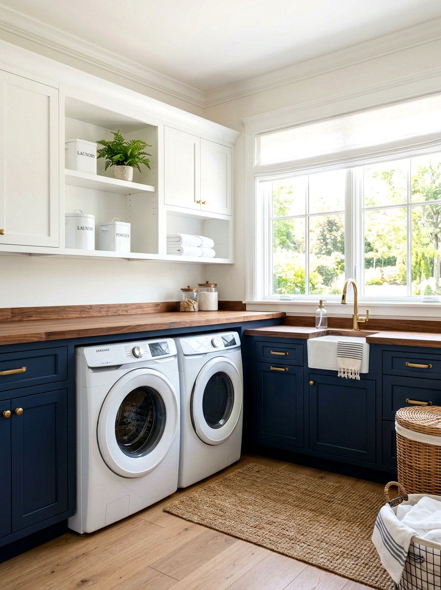 Two Tone Laundry Room Cabinets - 30 laundry room cabinet ideas