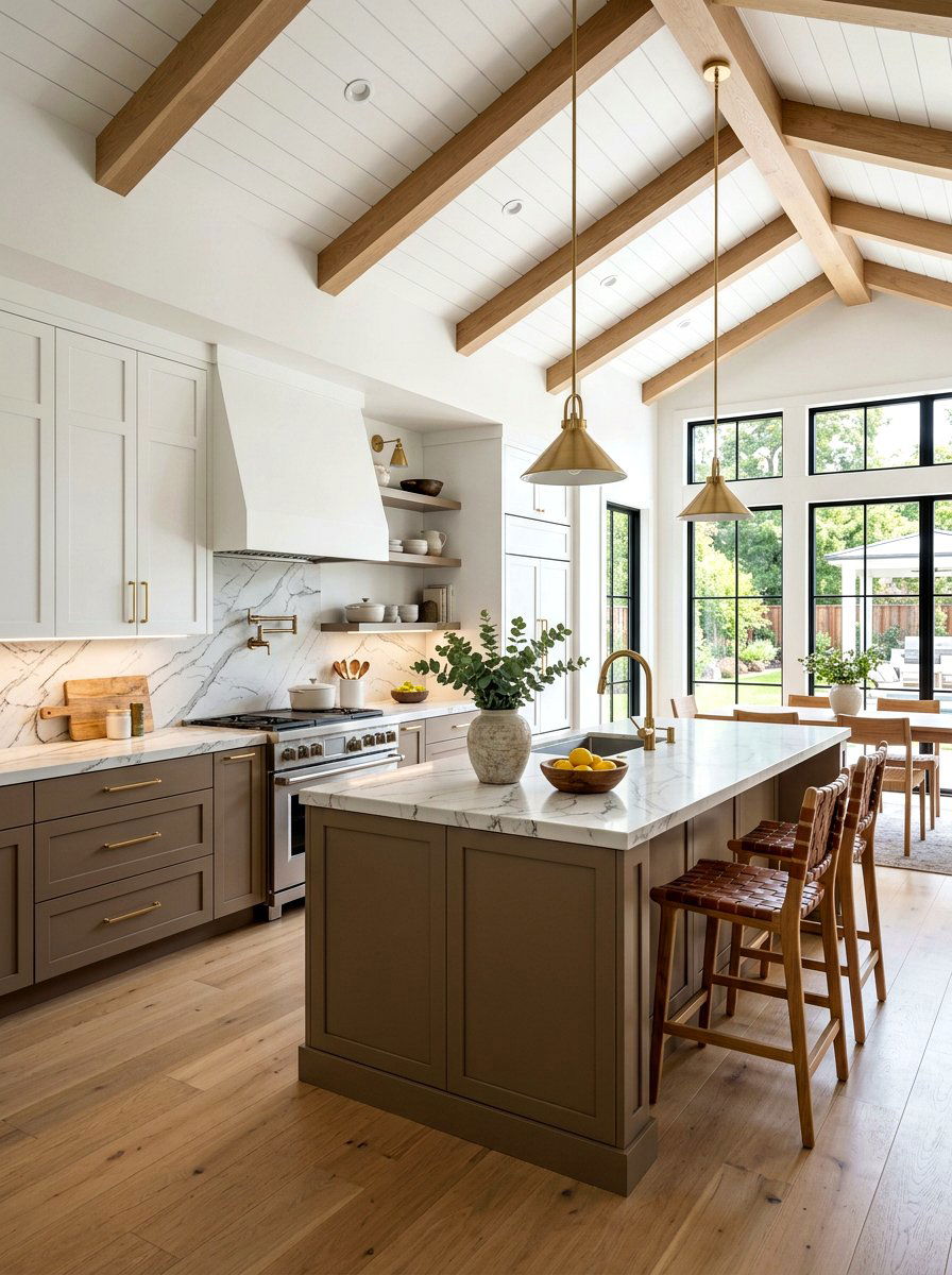 Two Tone Mushroom Kitchen - 30 mushroom cabinet kitchen ideas