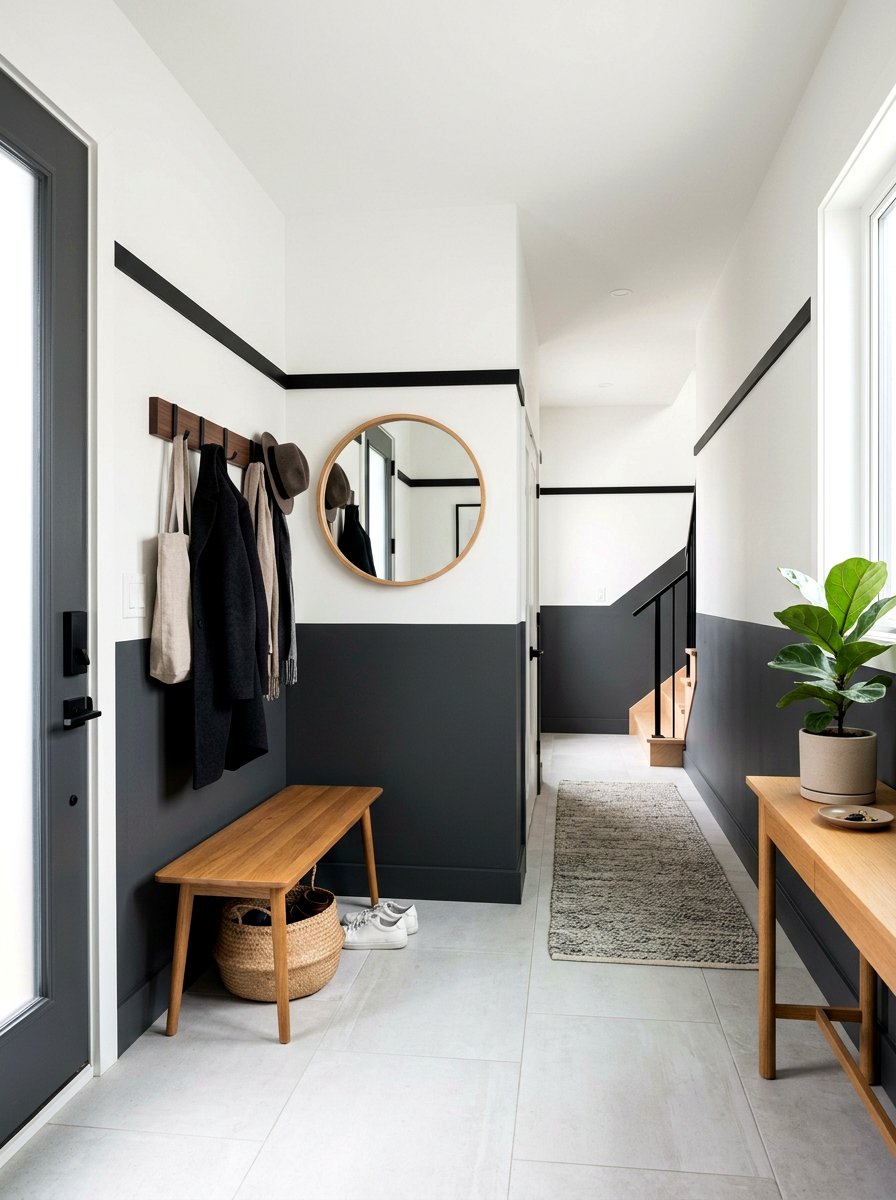 Two Tone Paint Entryway - 30 foyer accent wall ideas