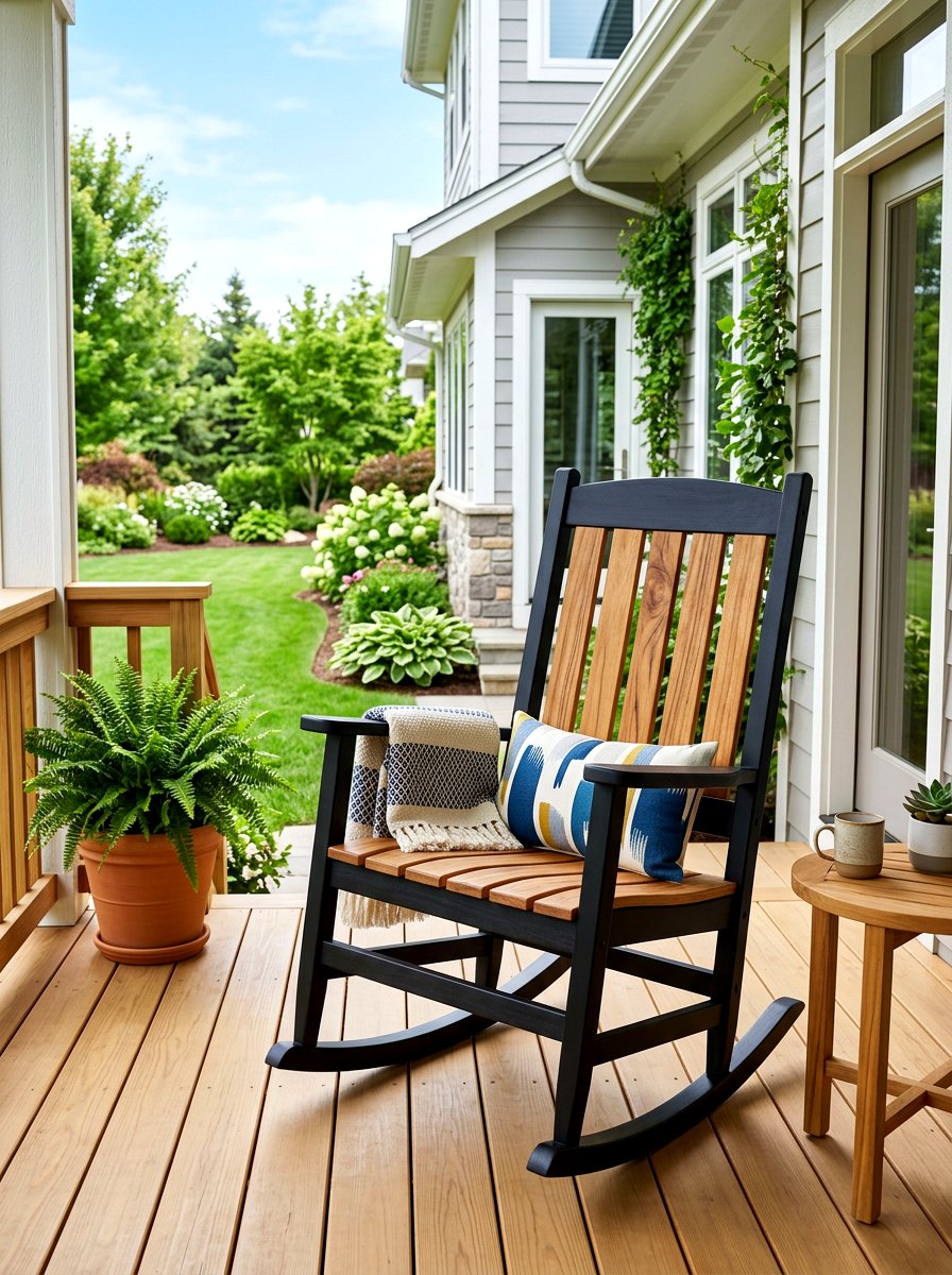 Two Tone Painted Rocking Chair - 30 porch rocking chair ideas