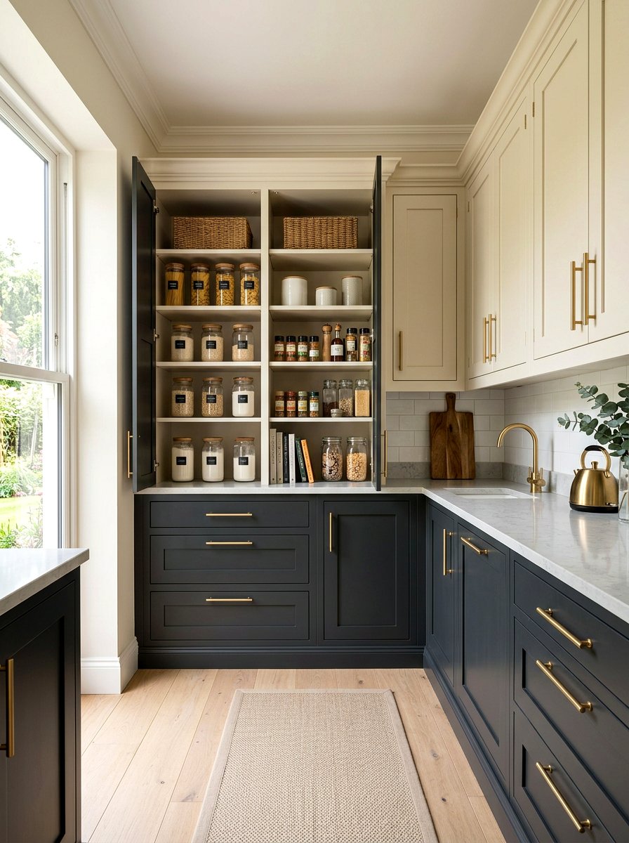 Two Tone Pantry - 30 traditional prep kitchen ideas