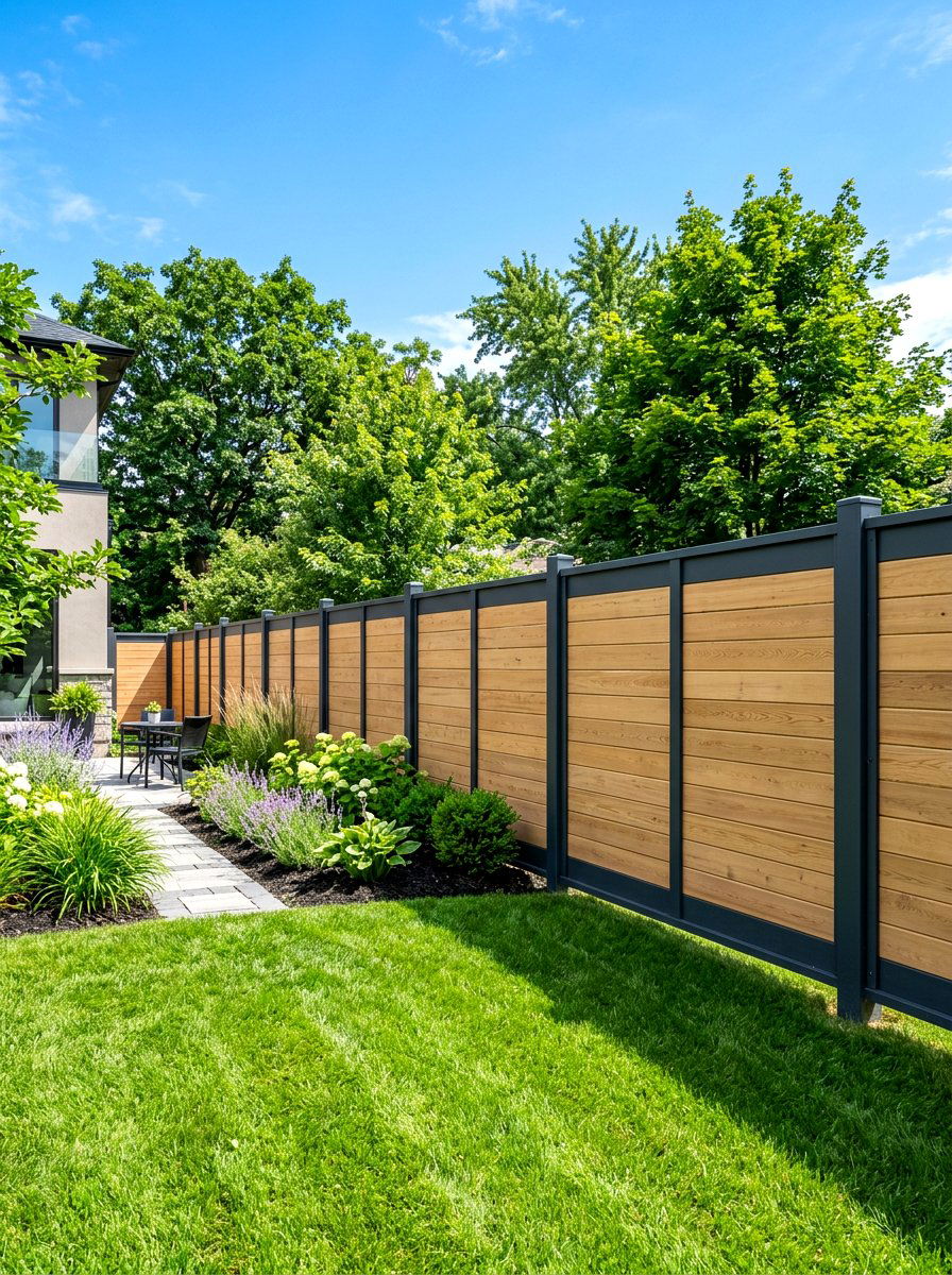 Two Tone Privacy Fence - 30 modern fence ideas