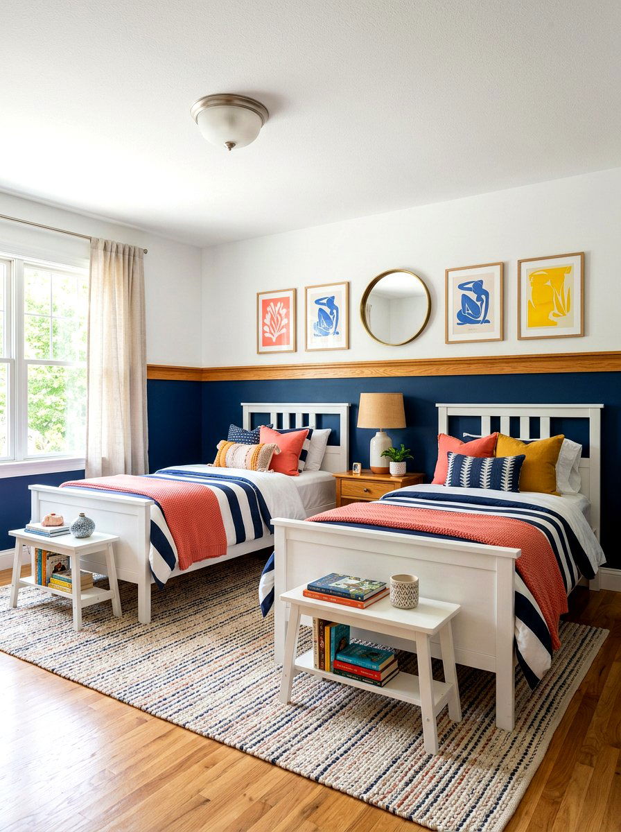 Two Tone Shared Room - 30 shared sibling room decor ideas
