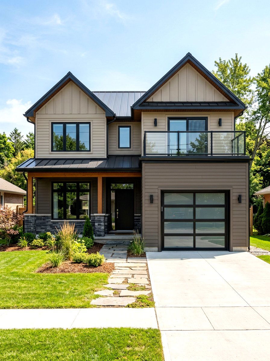 Two Tone Taupe Siding - 30 taupe exterior ideas