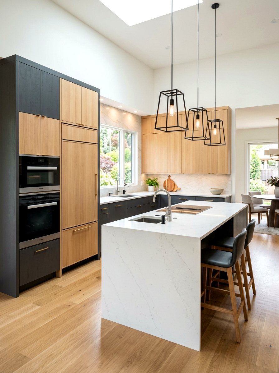 Two Tone Vertical Cabinets - 30 floor to ceiling kitchen cabinets ideas