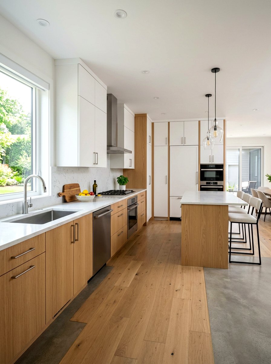 Two Tone White And Wood Cabinets - 30 white and wood kitchen ideas
