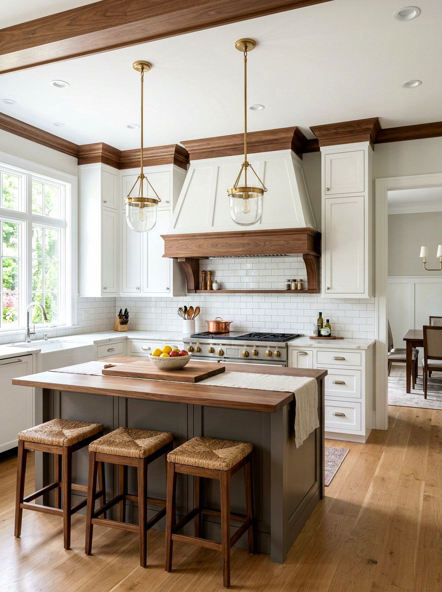 Two Tone Wood Hood - 30 paneled range hood ideas