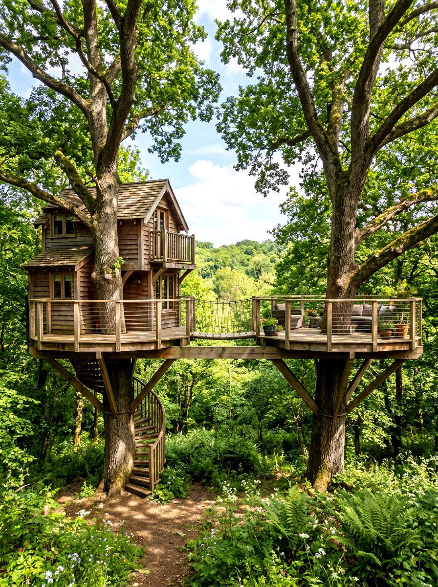 Two Tree Treehouse - 30 treehouse ideas