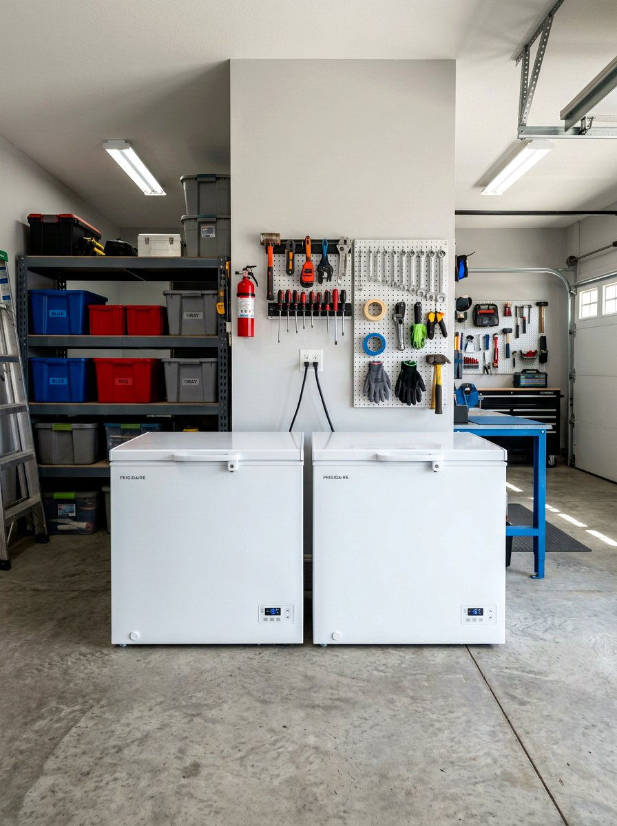 Two freezers side by side - 30 garage freezer corner ideas