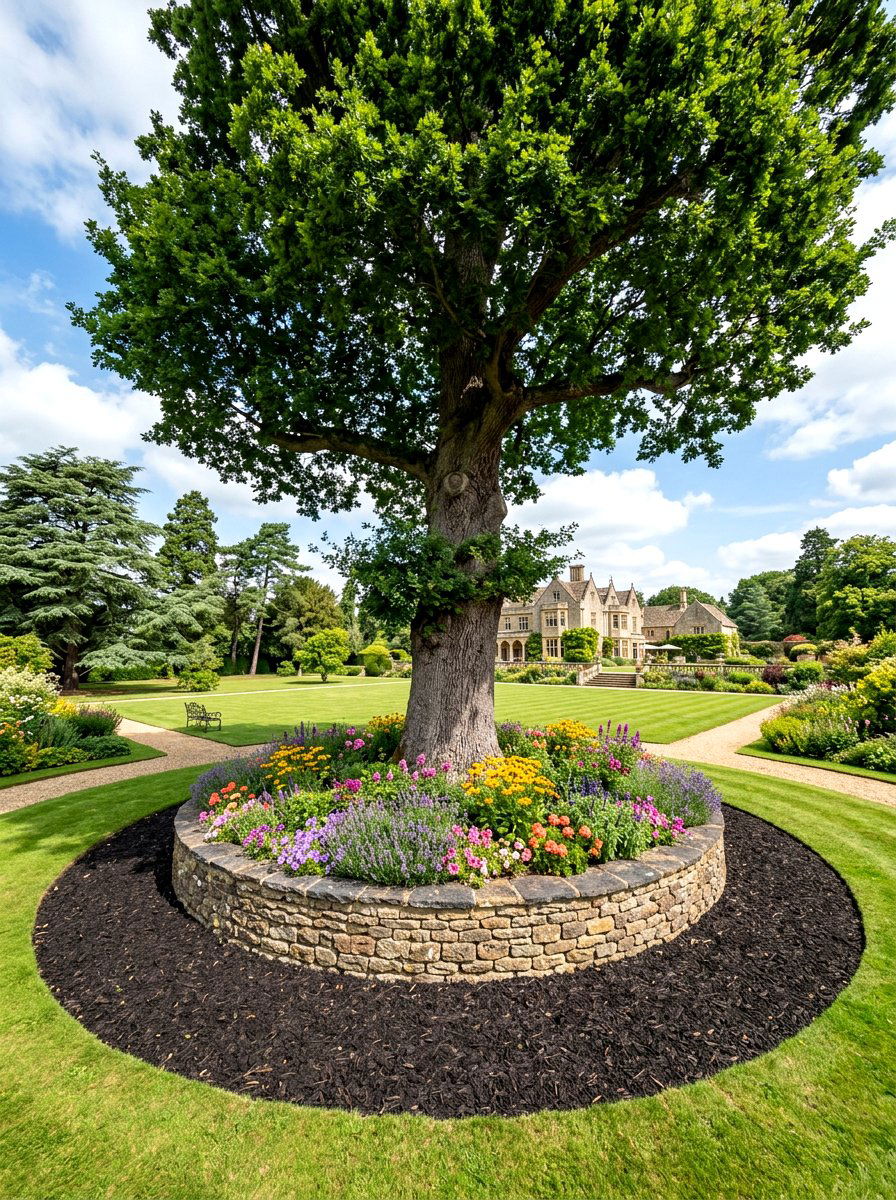 Two tier mulch ring - 30 mulch ring around tree ideas