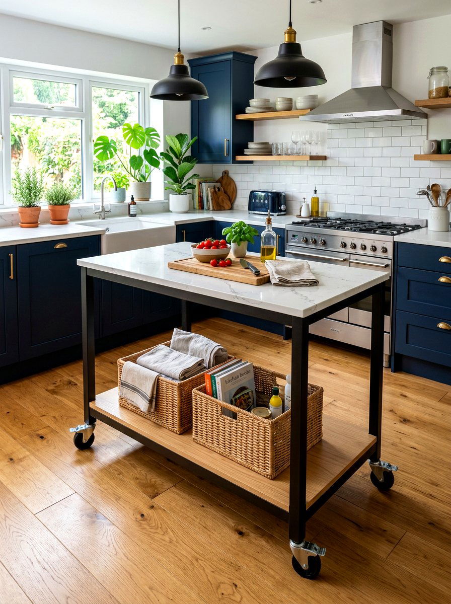Two tier rolling kitchen island - 30 movable kitchen island ideas