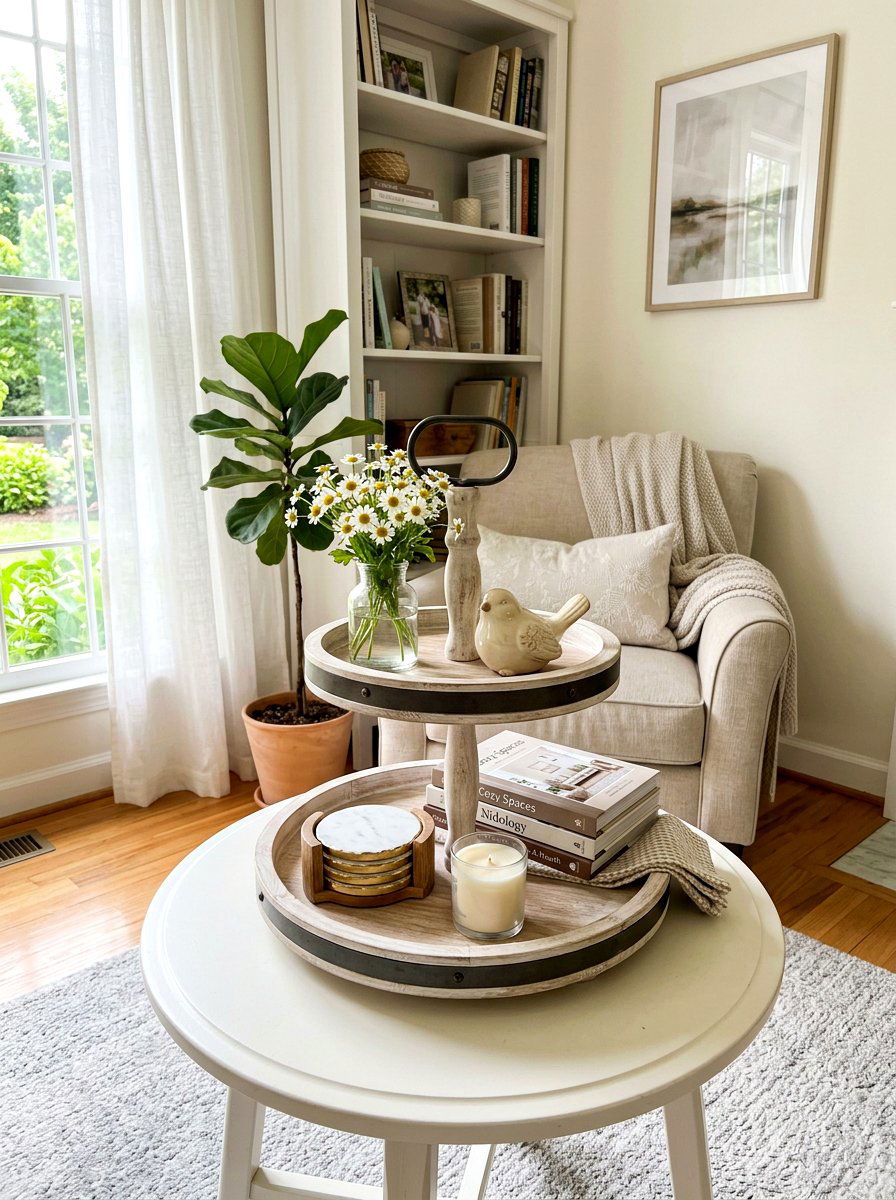 Two tier tray styling - 30 coffee table tray styling ideas