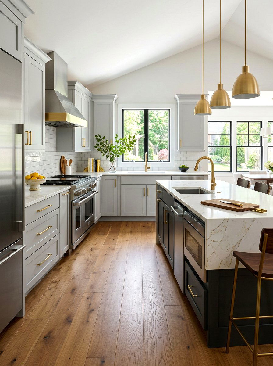 Two tone mixed metal kitchen - 30 mixed metal kitchen ideas