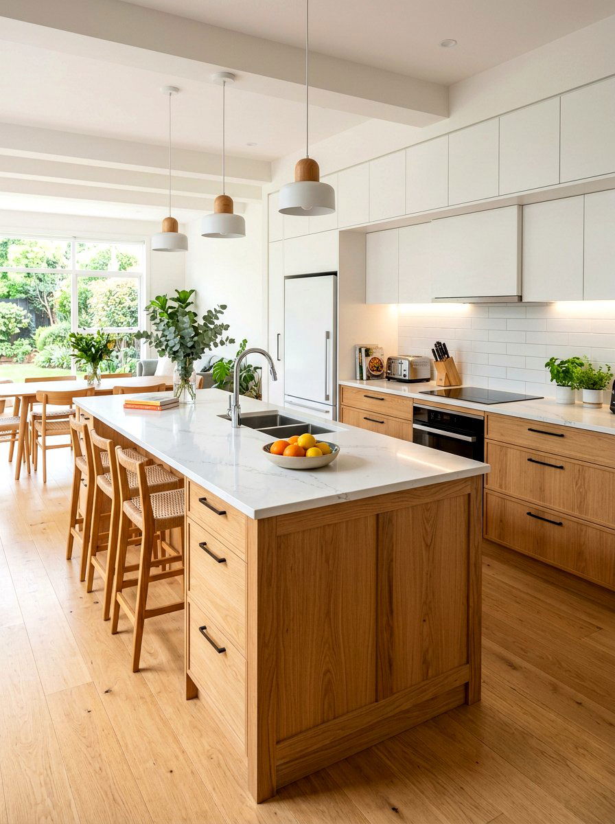 Two tone oak kitchen cabinets - 30 oak kitchen cabinet ideas