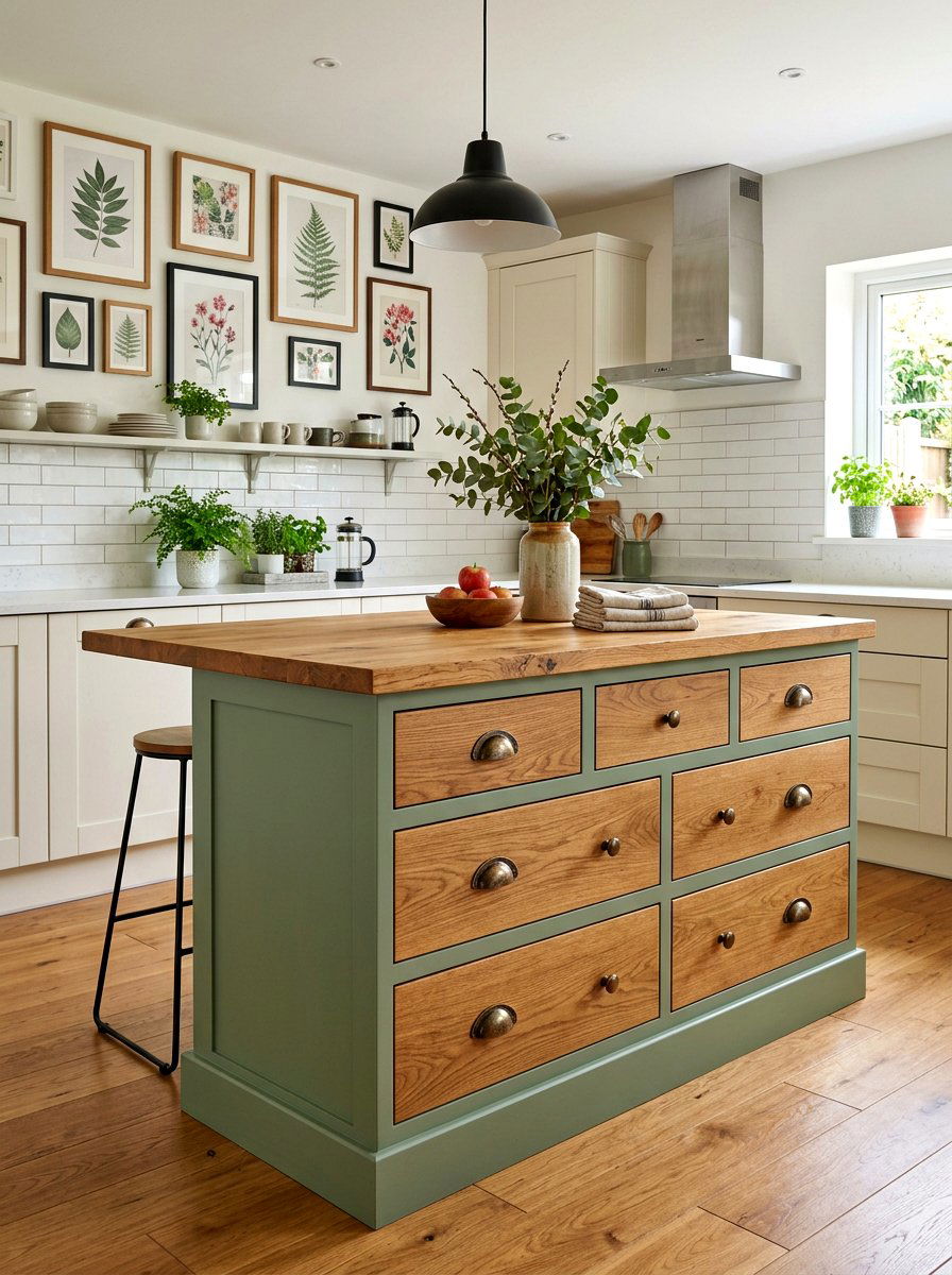 Two tone painted dresser kitchen island - 30 dresser as kitchen island ideas