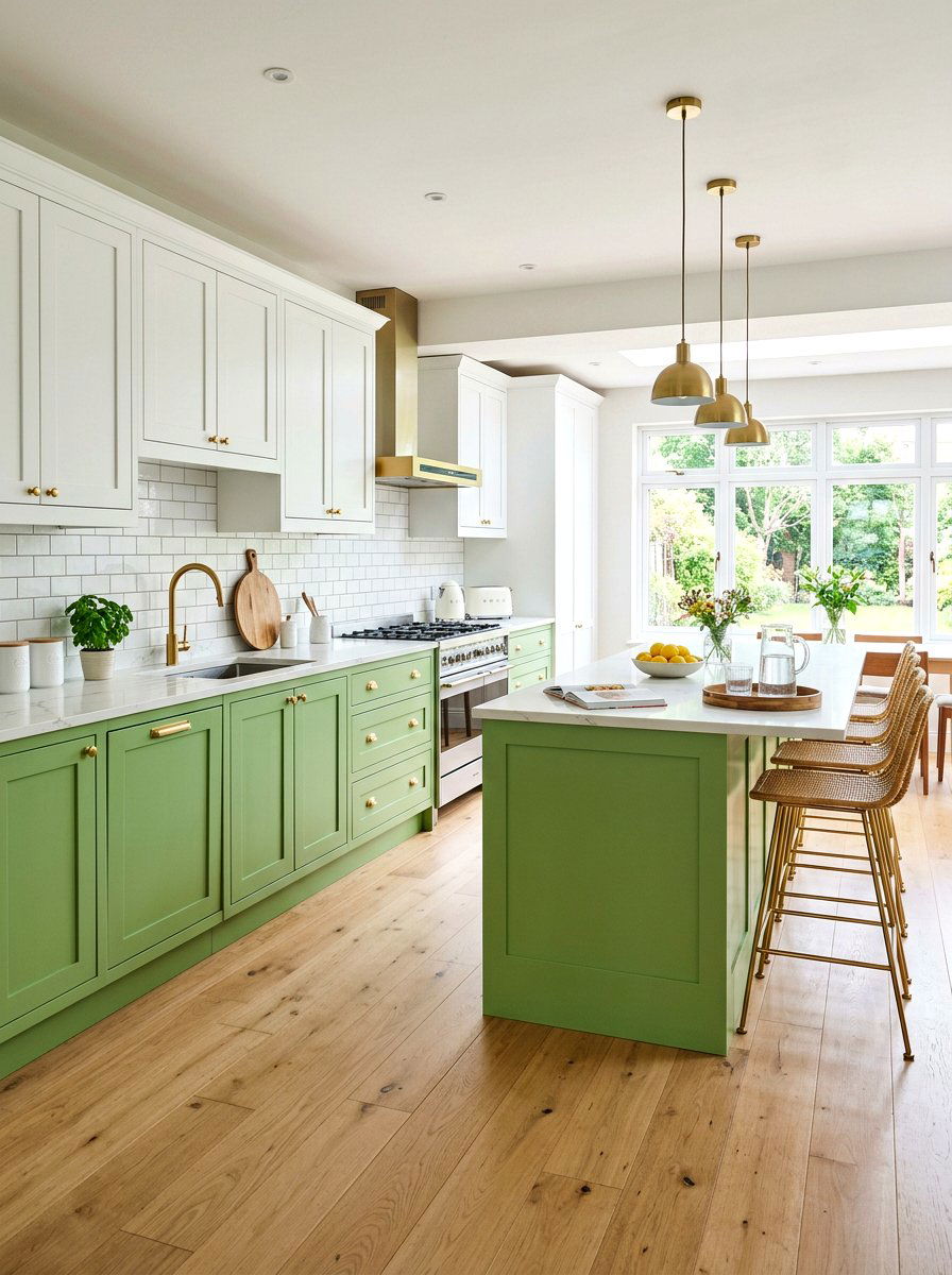 Two tone pistachio cabinets - 30 pistachio kitchen ideas