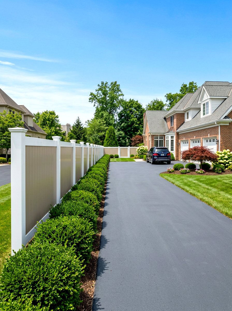 Two tone vinyl fence - 30 vinyl fence ideas