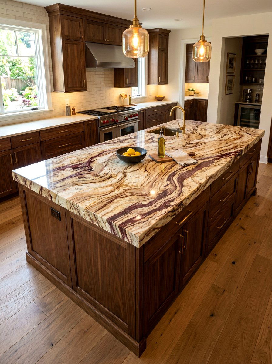 Typhoon Bordeaux Granite - 30 granite kitchen ideas