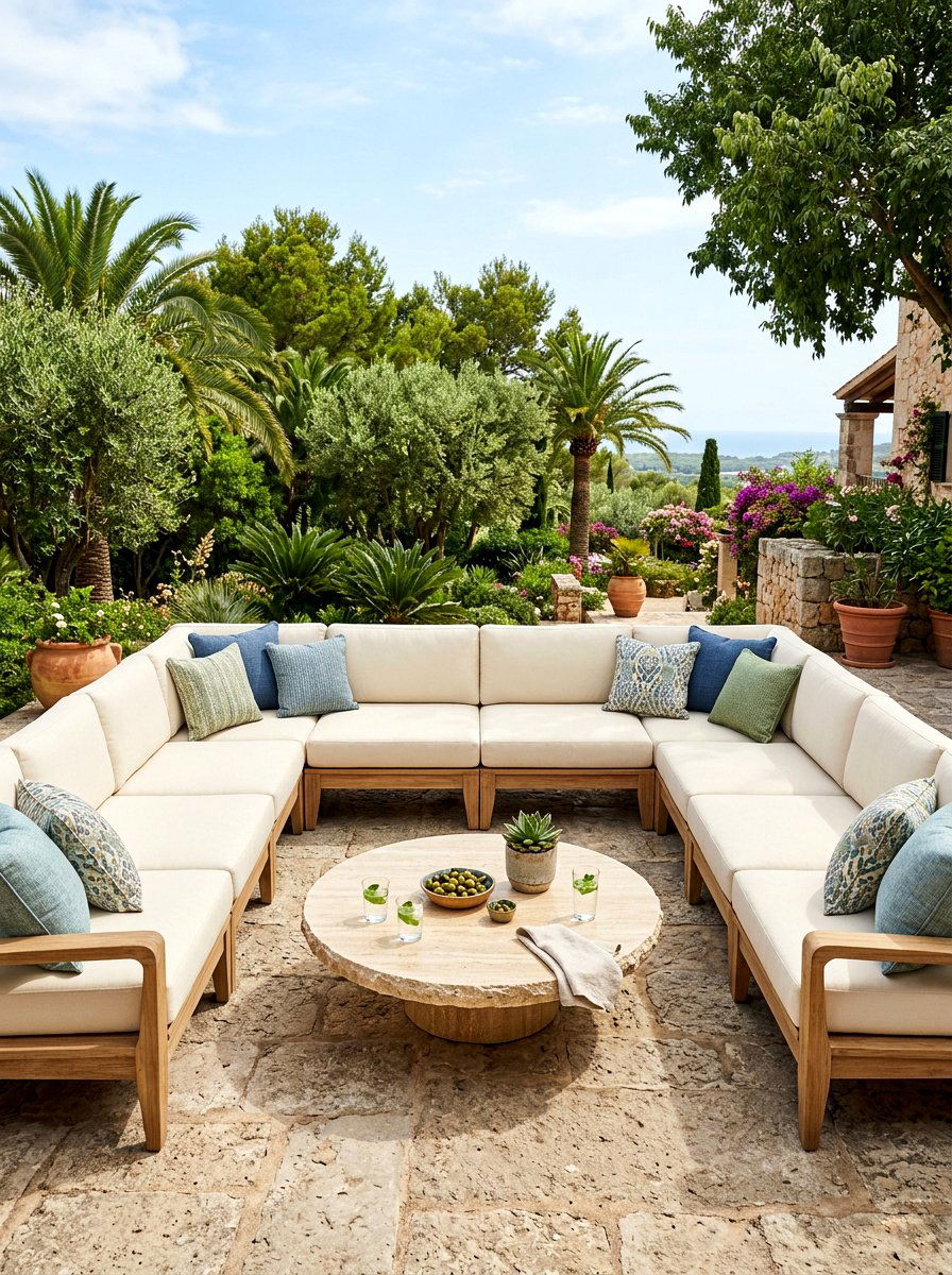 U Shape Outdoor Seating - 30 outdoor sectional layout ideas