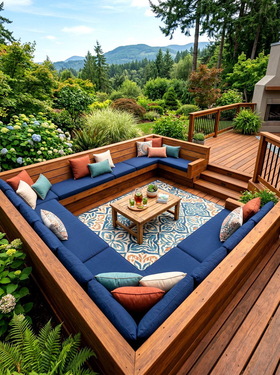 U Shaped Deck Seating - 30 deck built in seating ideas