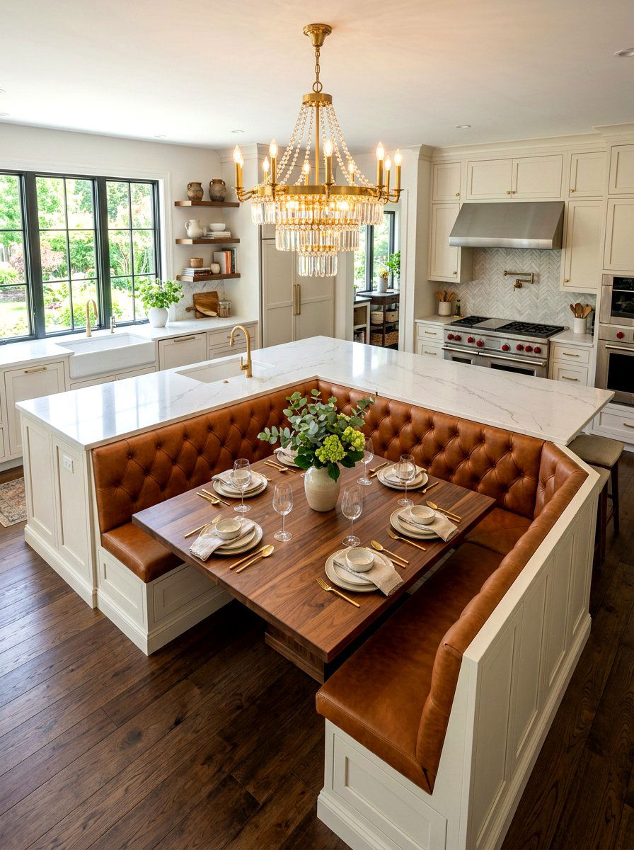 U Shaped Kitchen Island Booth - 30 banquette kitchen island ideas