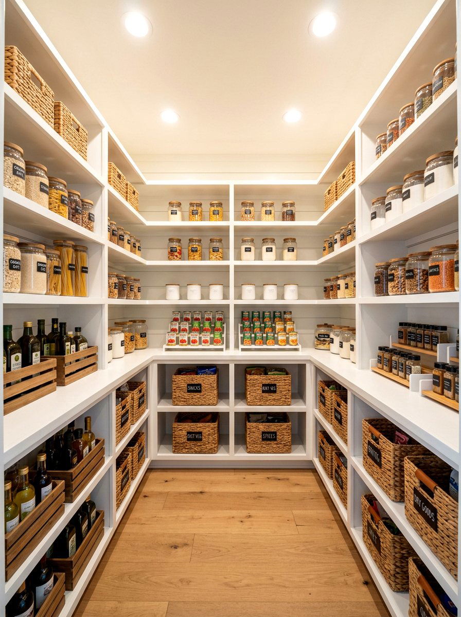 U Shaped Pantry Shelving - 30 pantry shelving layout ideas