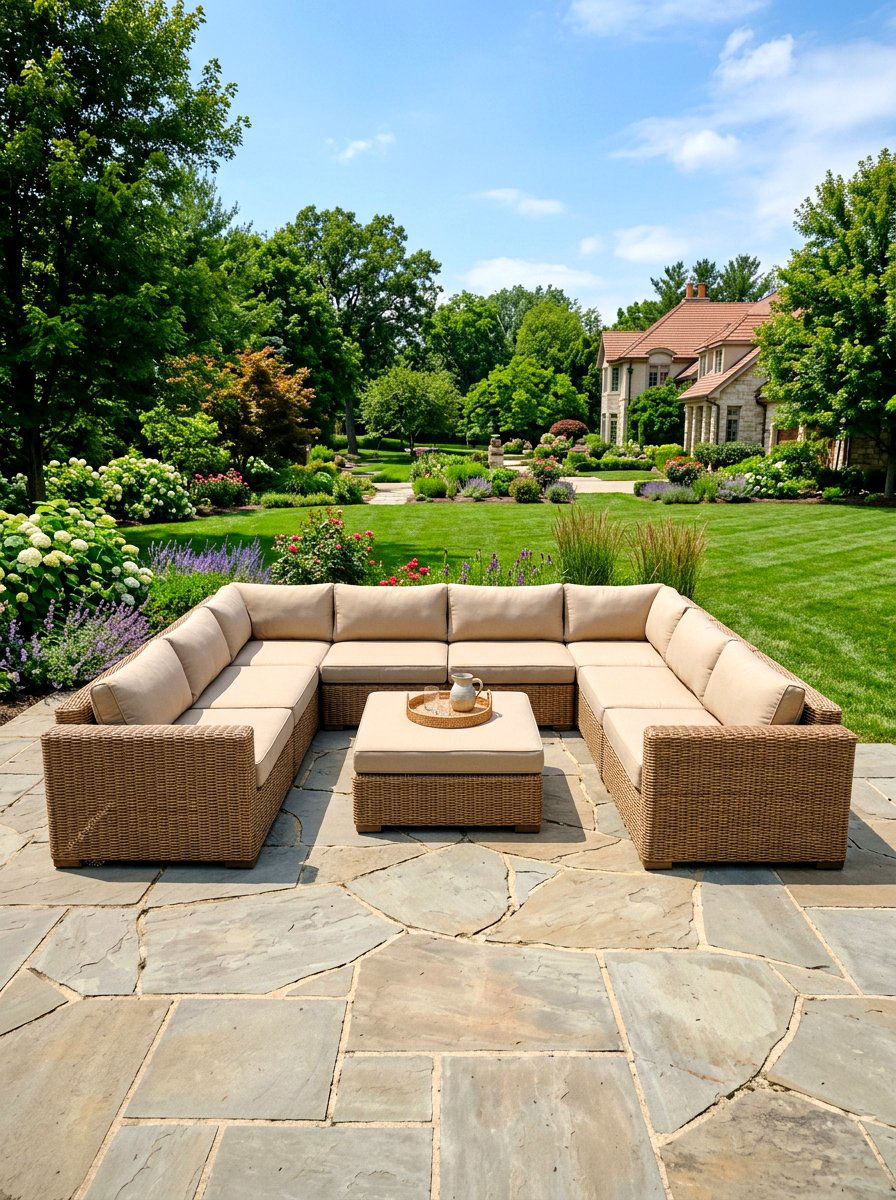 U Shaped Wicker Sectional - 30 all weather wicker patio ideas