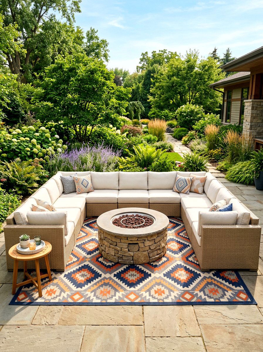 U shaped patio sofa arrangement - 30 outdoor modular sofa ideas