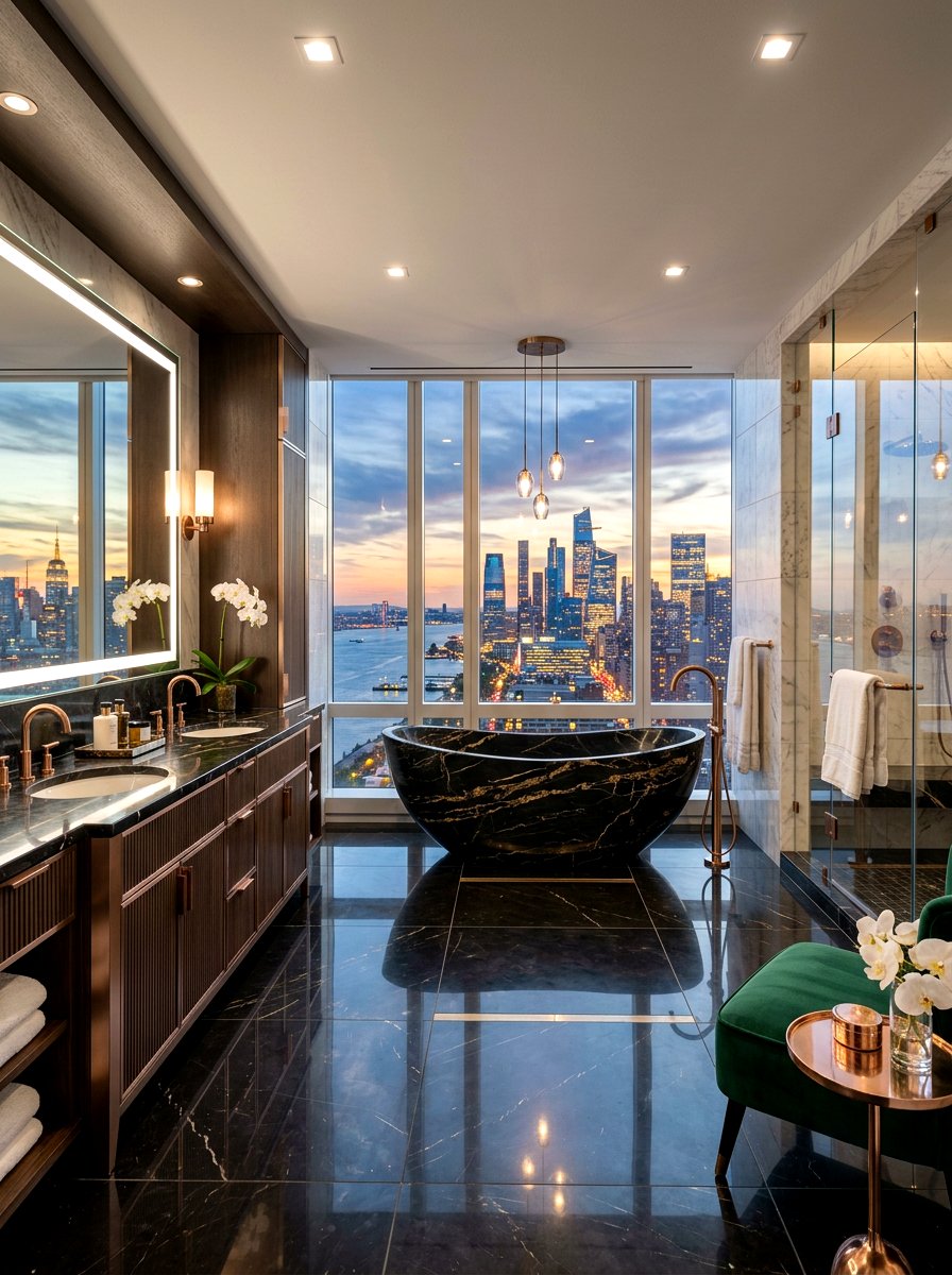 Ultra Luxury Penthouse Bathroom - 30 spa hotel bathroom ideas