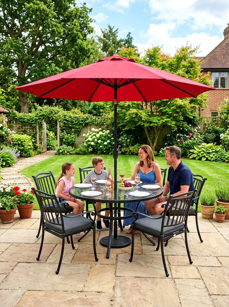 Umbrella Dining Table - 30 deck furniture ideas