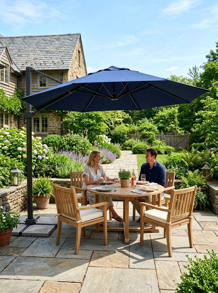 Umbrella Shade Spot - 30 sunset hosting patio ideas