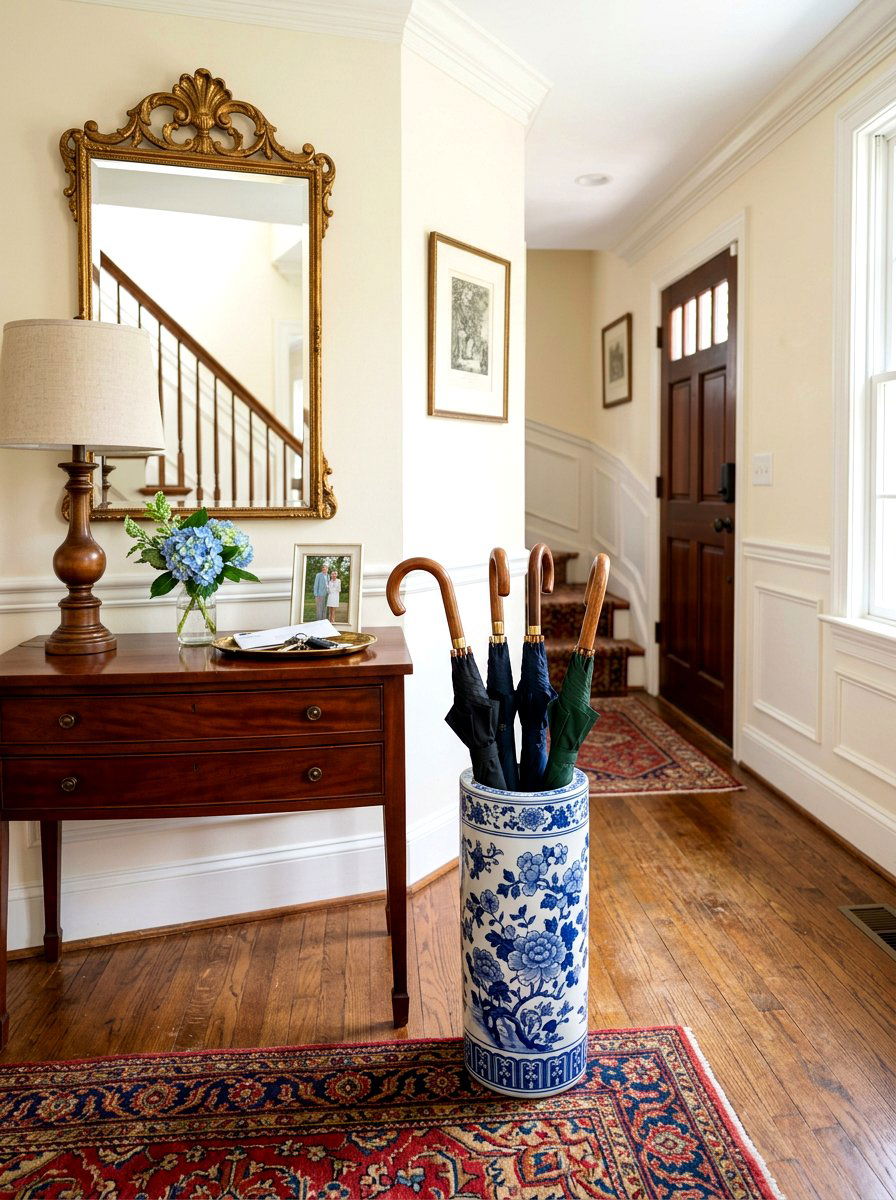 Umbrella Stand Decor - 30 old money foyer ideas