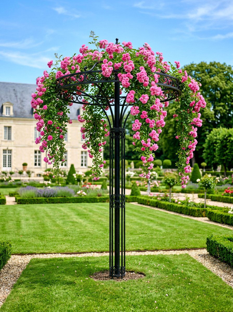 Umbrella rose trainer - 30 climbing rose trellis ideas