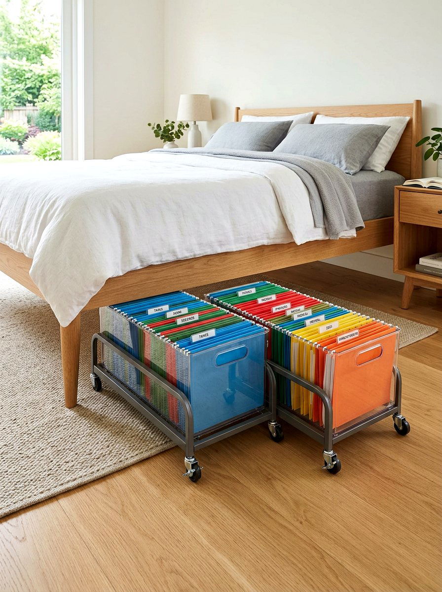 Under Bed Document Box - 30 school paper organization ideas