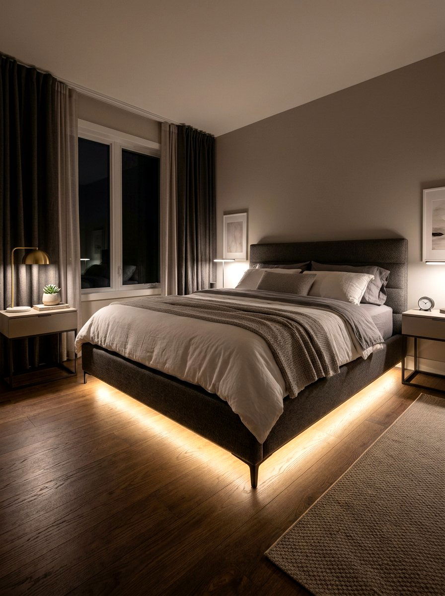 Under Bed Lighting - 30 low stimulation bedroom ideas